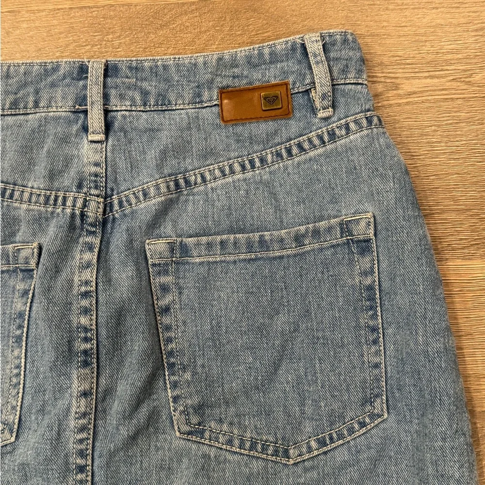 Roxy Vintage Y2K Denim Blue Mini Skirt Preppy 2000s XS